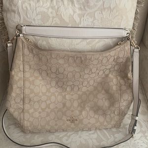 Large Coach Signature Cream Handbag